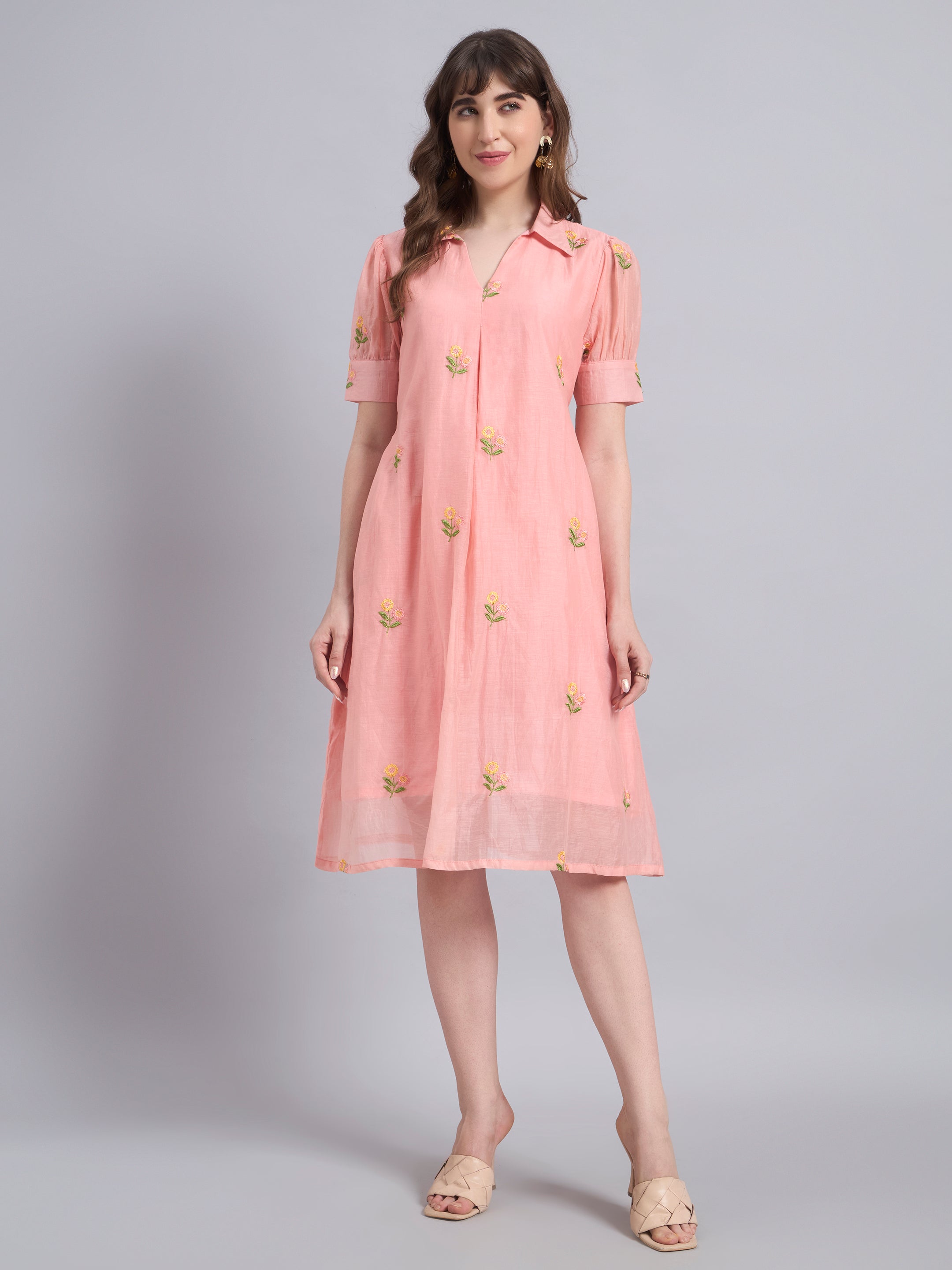 The Saira Dress-Peach