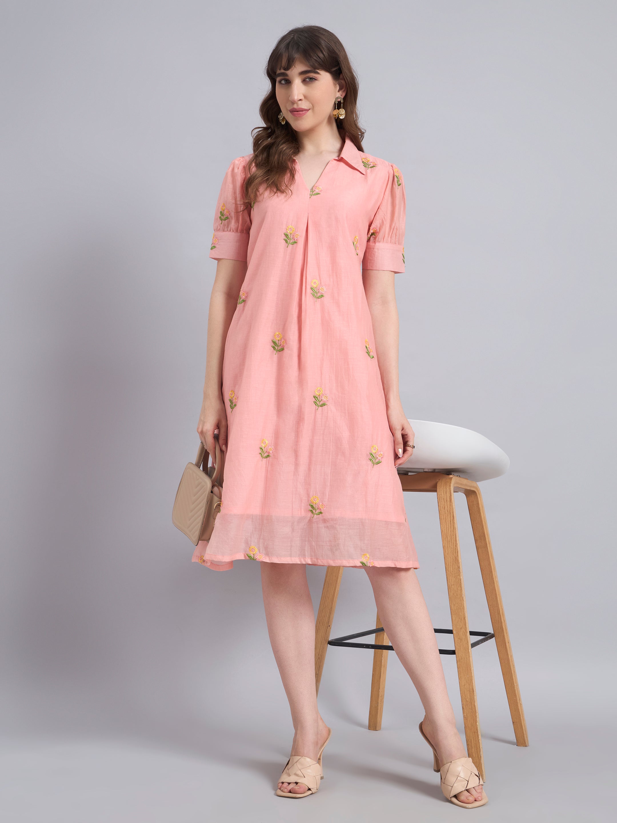 The Saira Dress-Peach