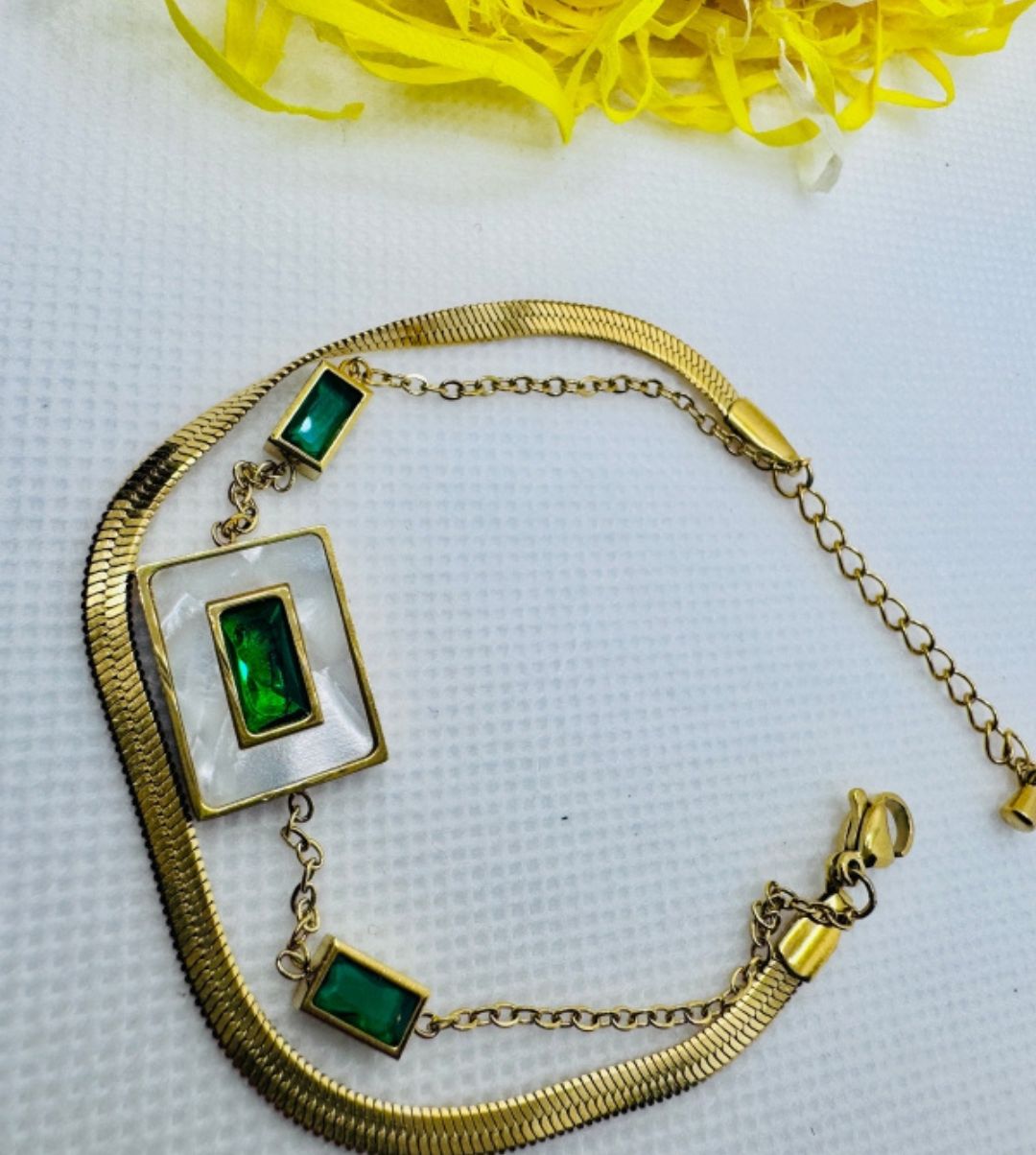 Emerald Charm Bracelet