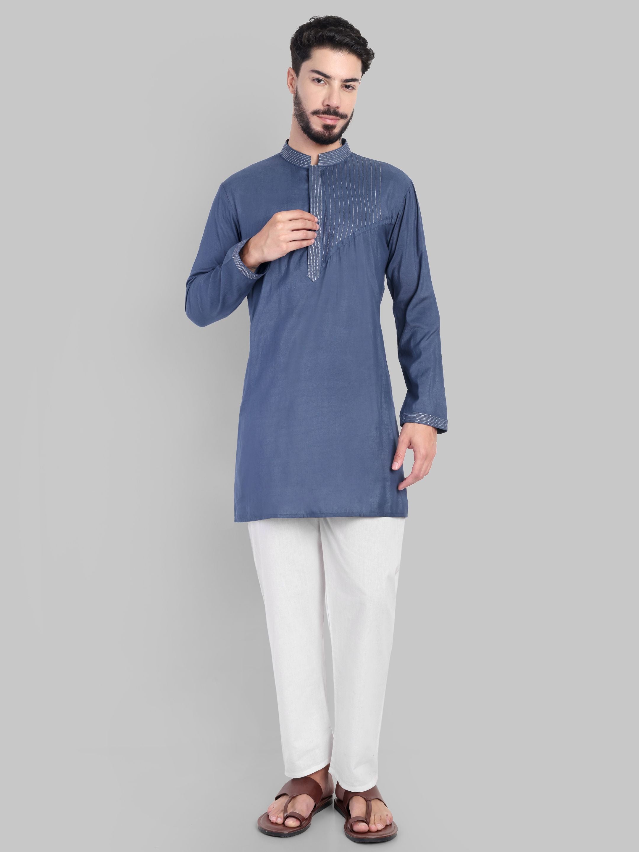 Midnight Pintuck Kurta
