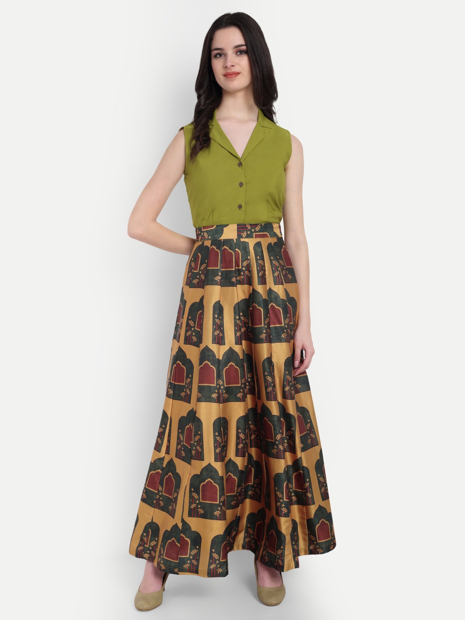 Indie Chic Skirt Top Green