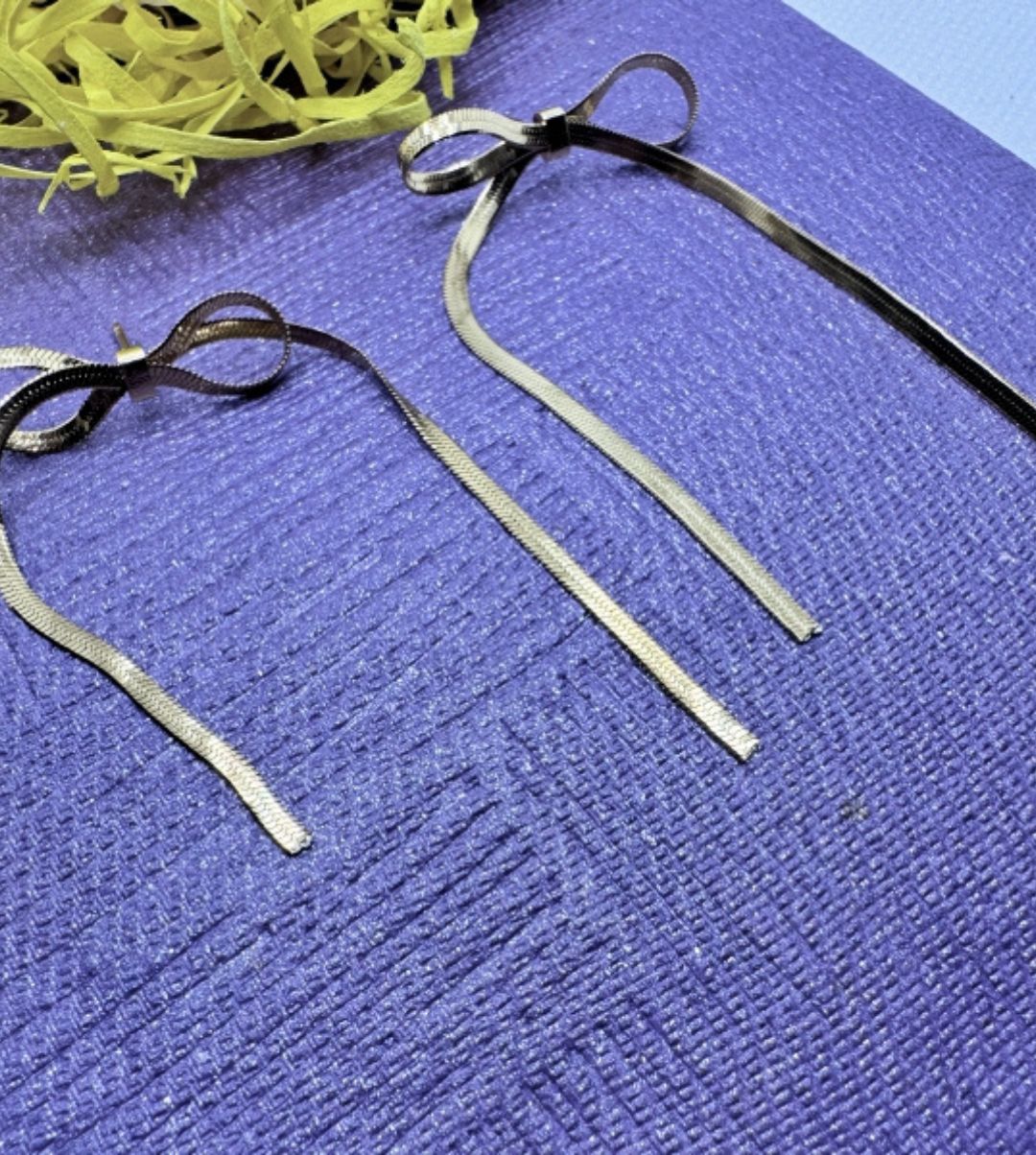 Bow Drop Golden Earrings