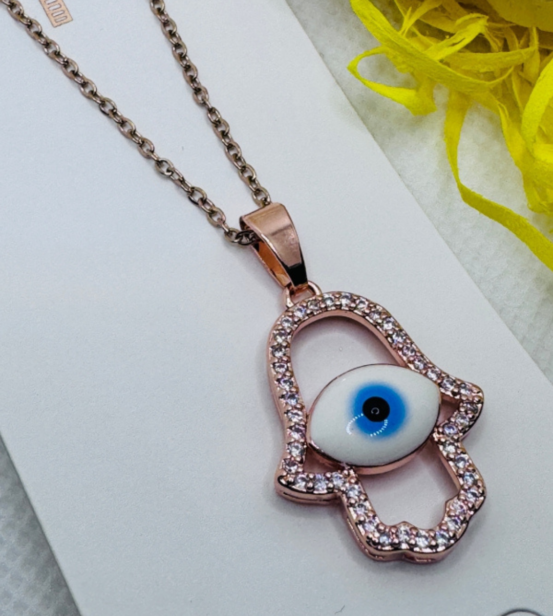 Evil Eye Hand Shape Chain Pendant