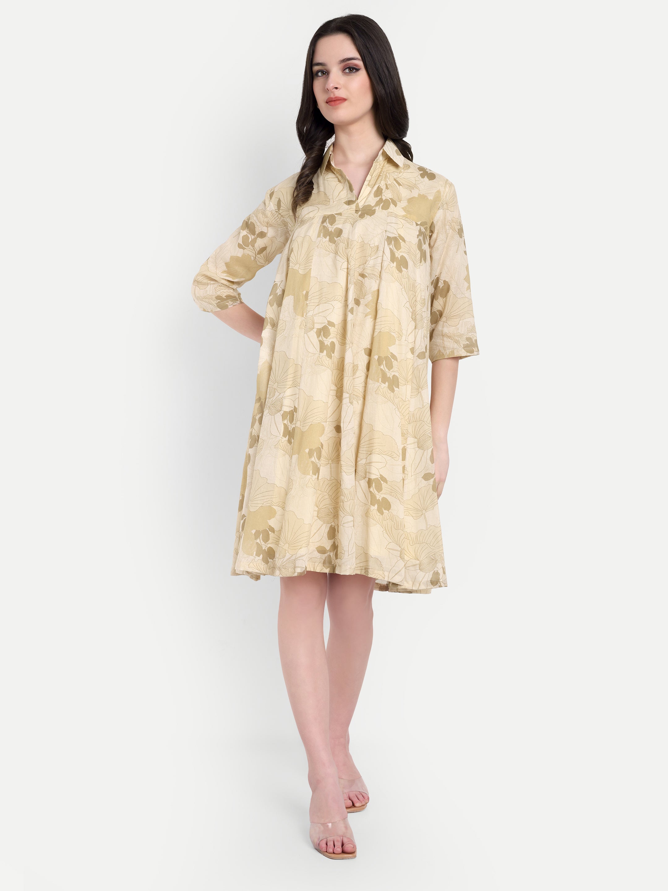 Beige Blossom Dress