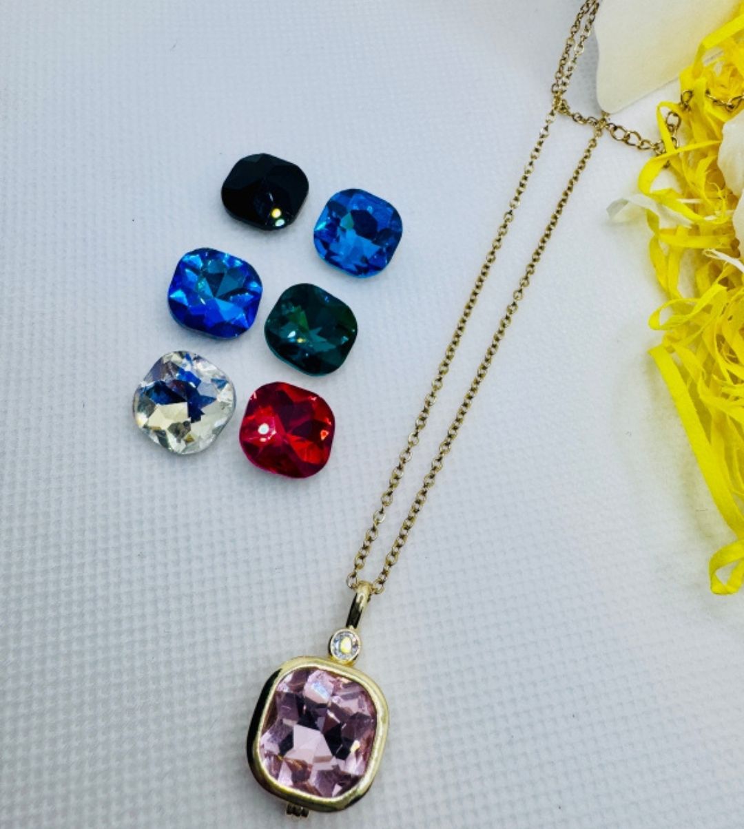 Changeable AD stone chain pendant