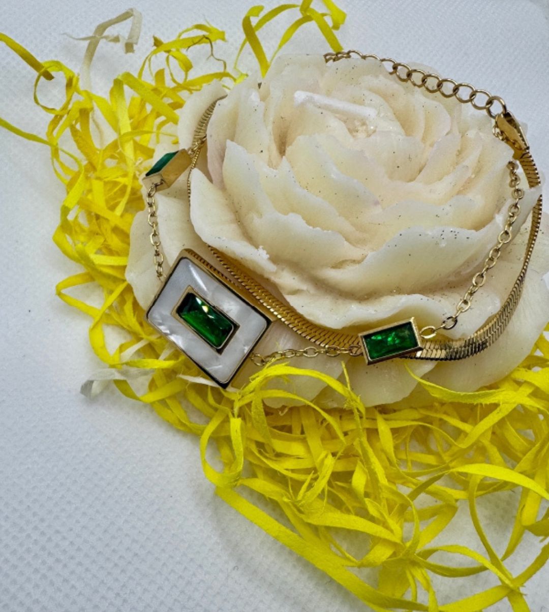 Emerald Charm Bracelet