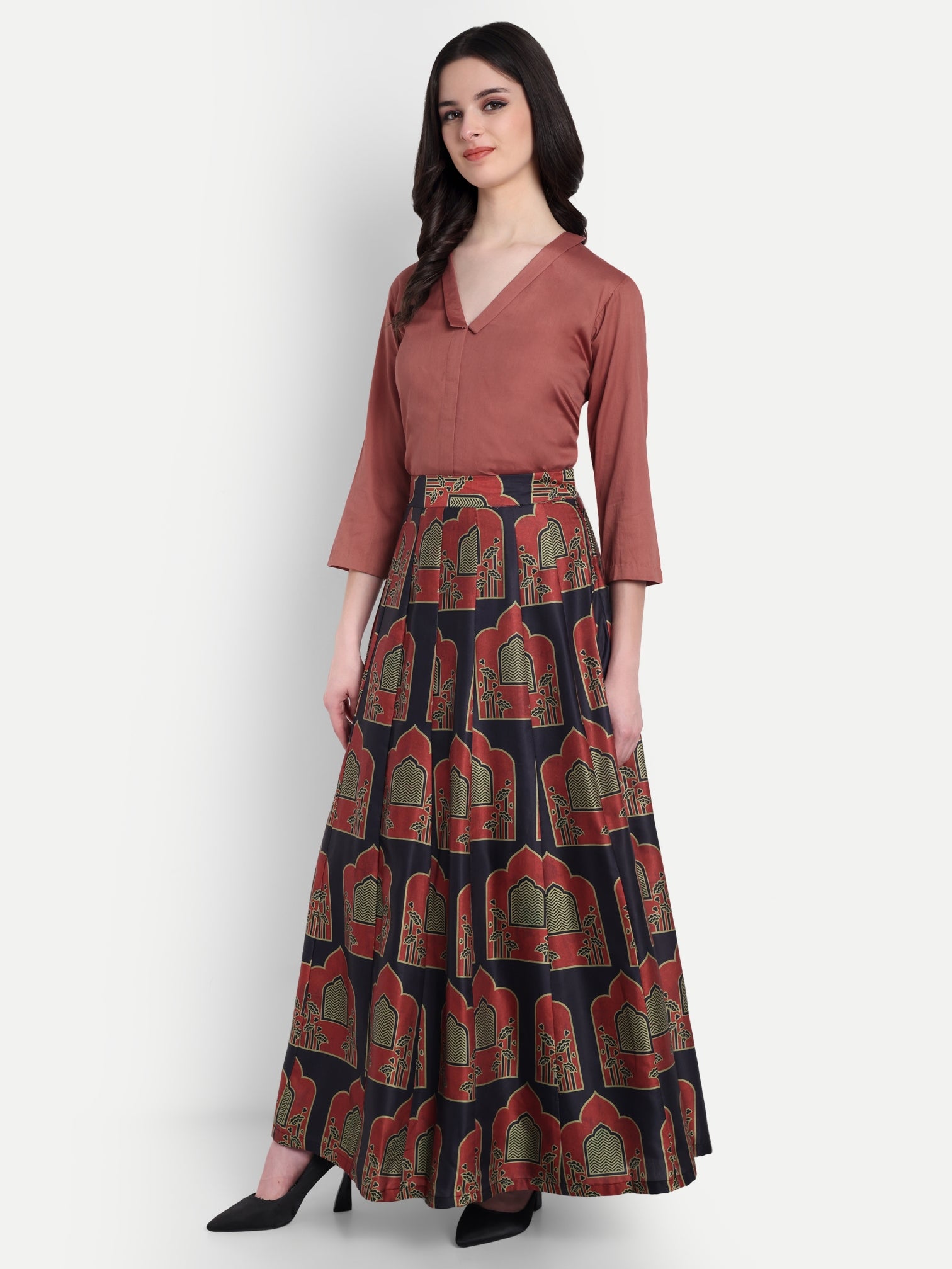 Indie Chic Skirt Top Brown