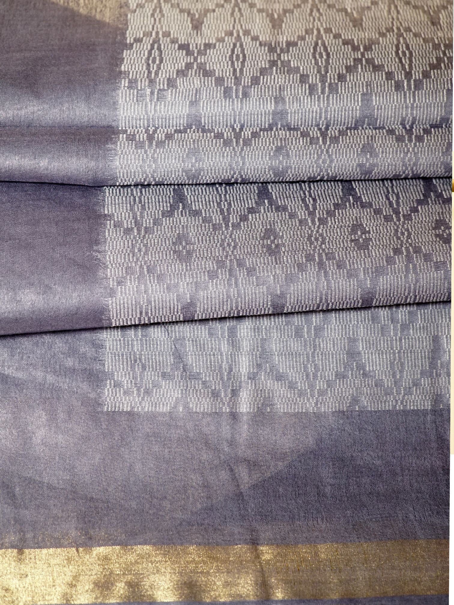 Grey & Gold fusion Saree