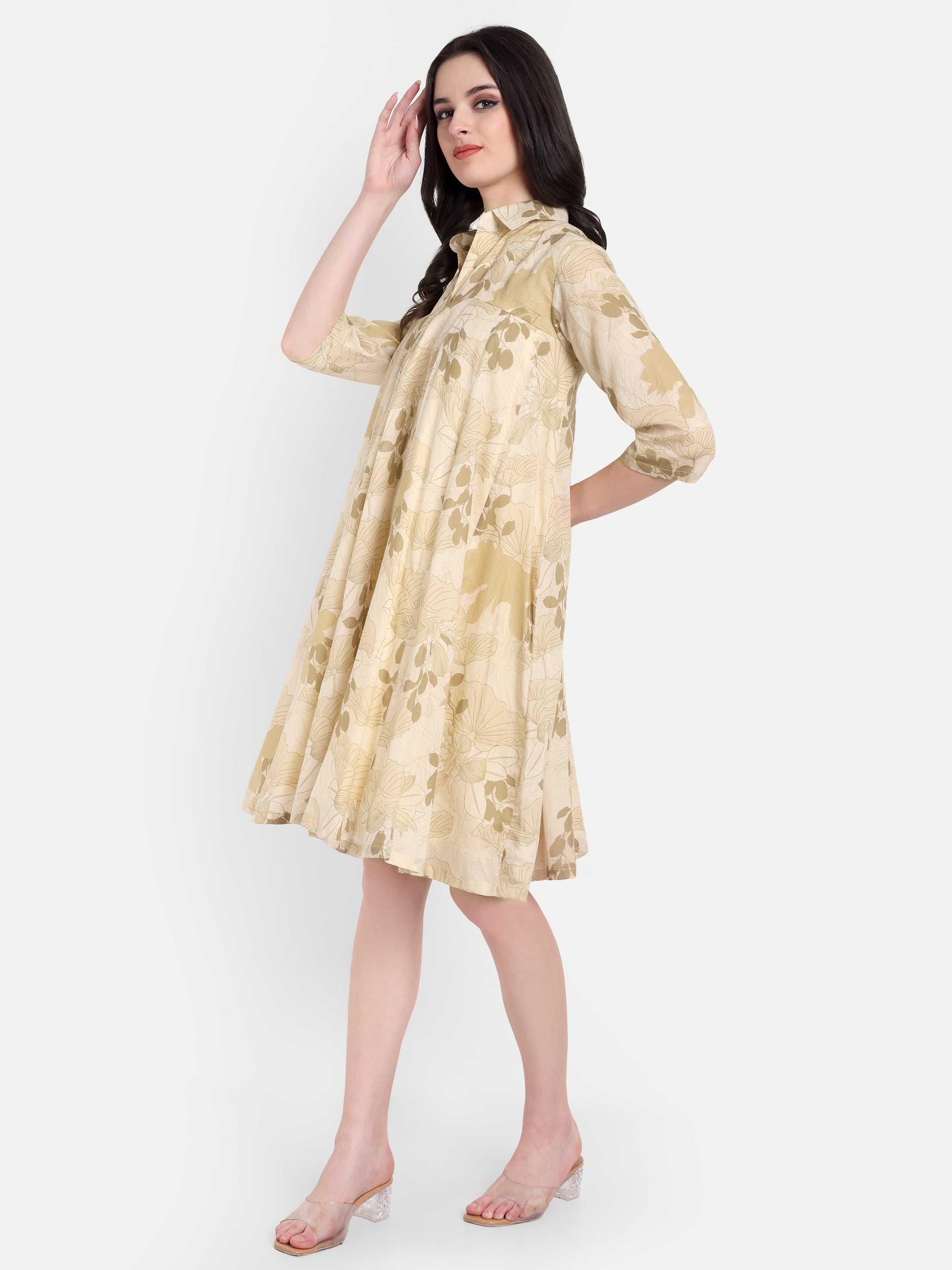 Beige Blossom Dress