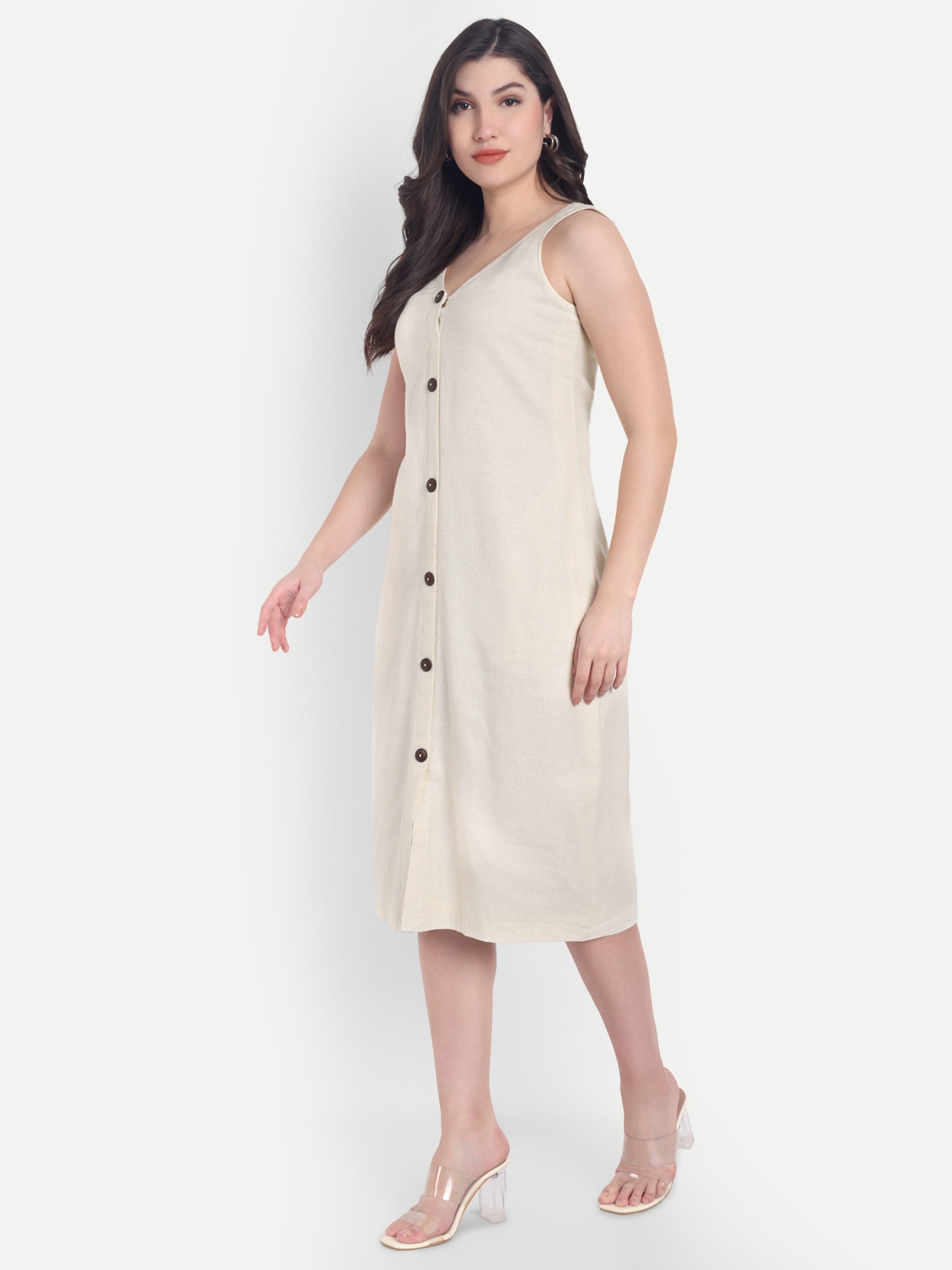 Khadi Cotton-Off White Dress