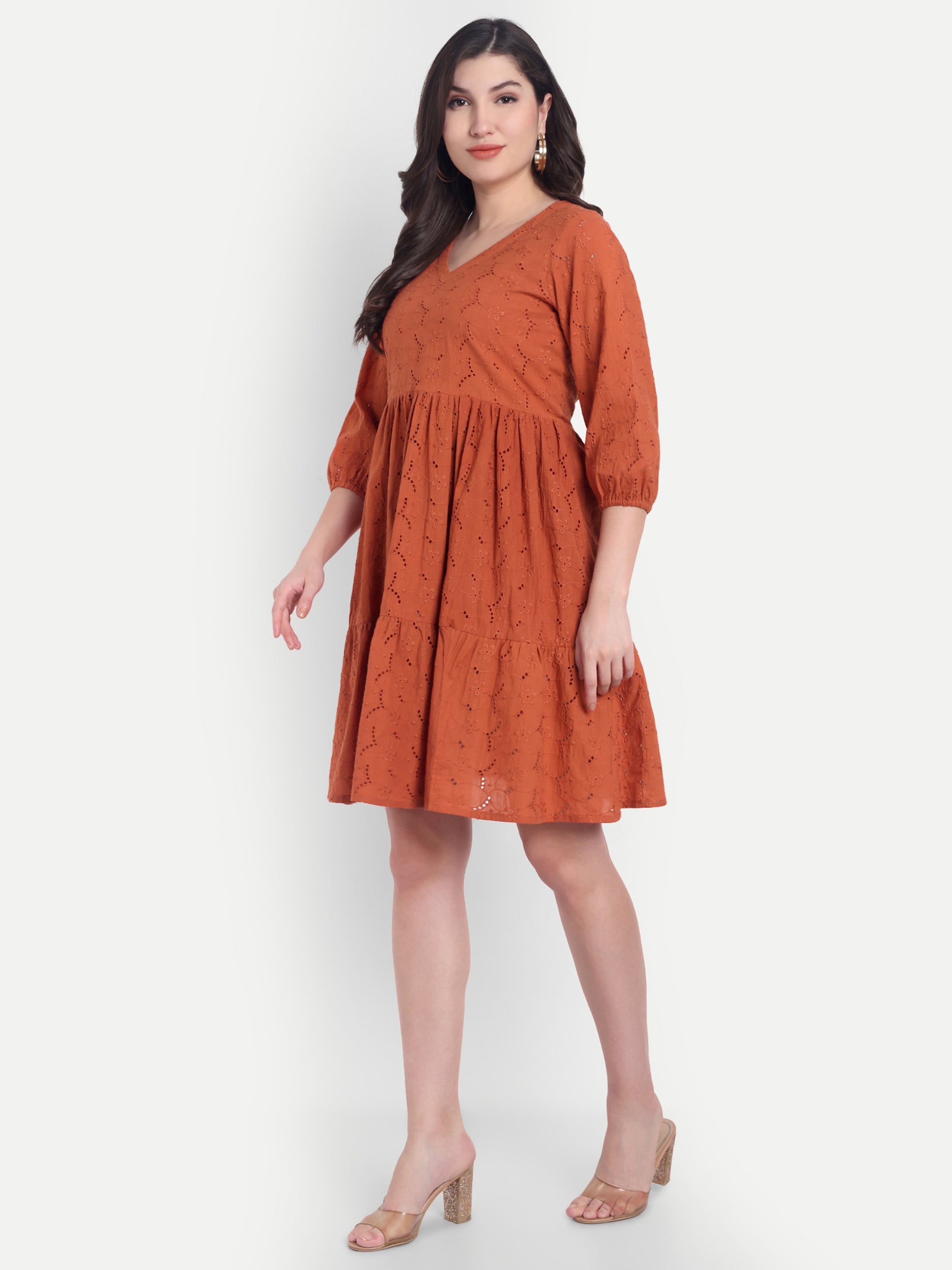 Schiffli Yoke Dress