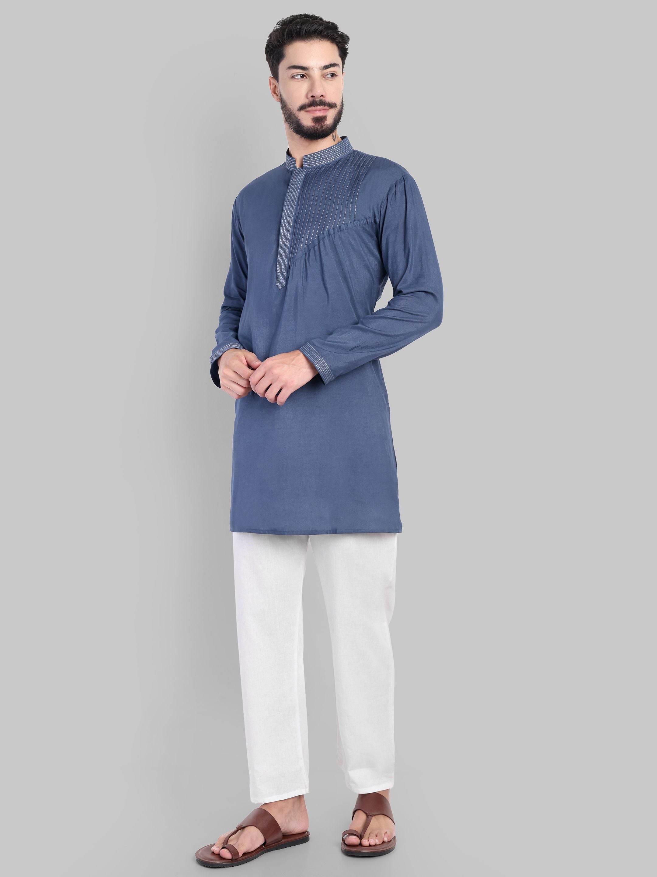 Midnight Pintuck Kurta