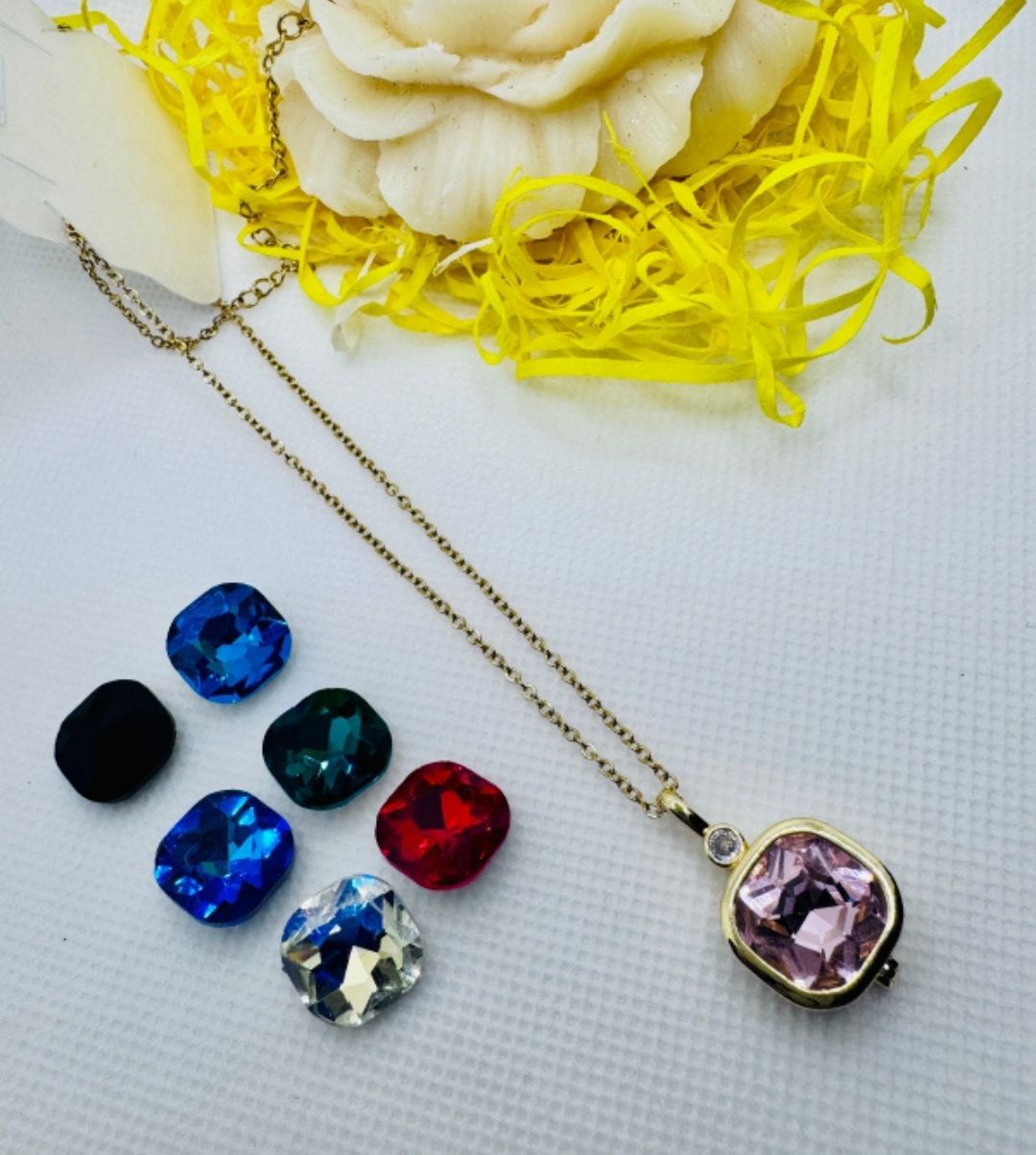 Changeable AD stone chain pendant