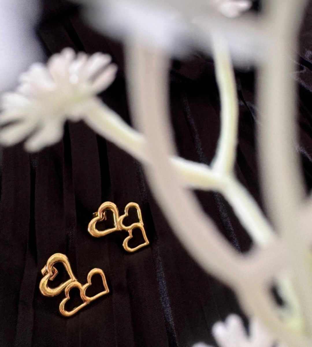 Cluster Heart Earrings