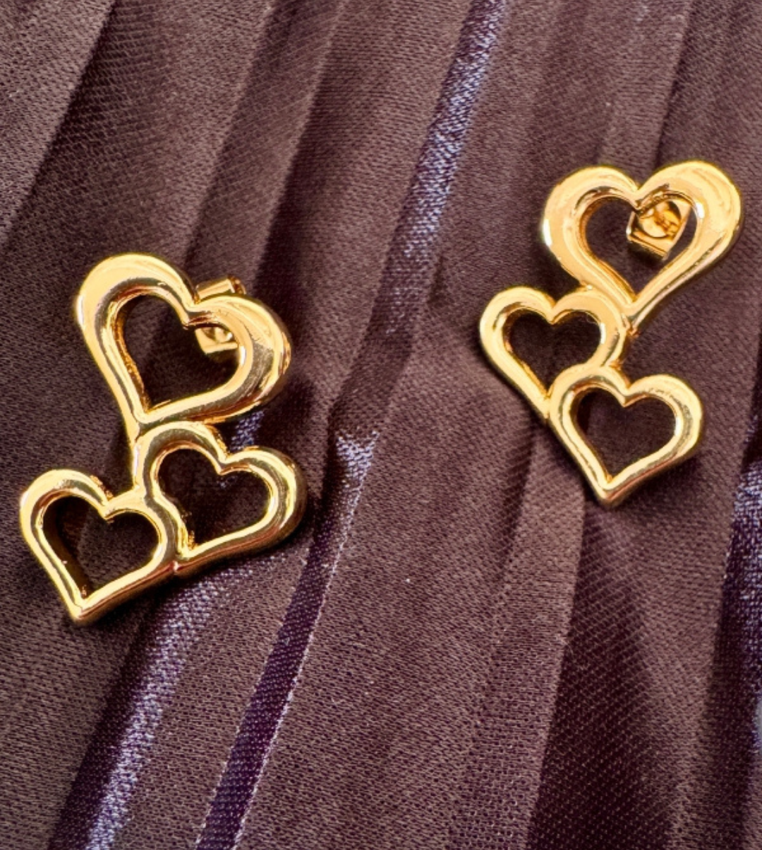 Cluster Heart Earrings