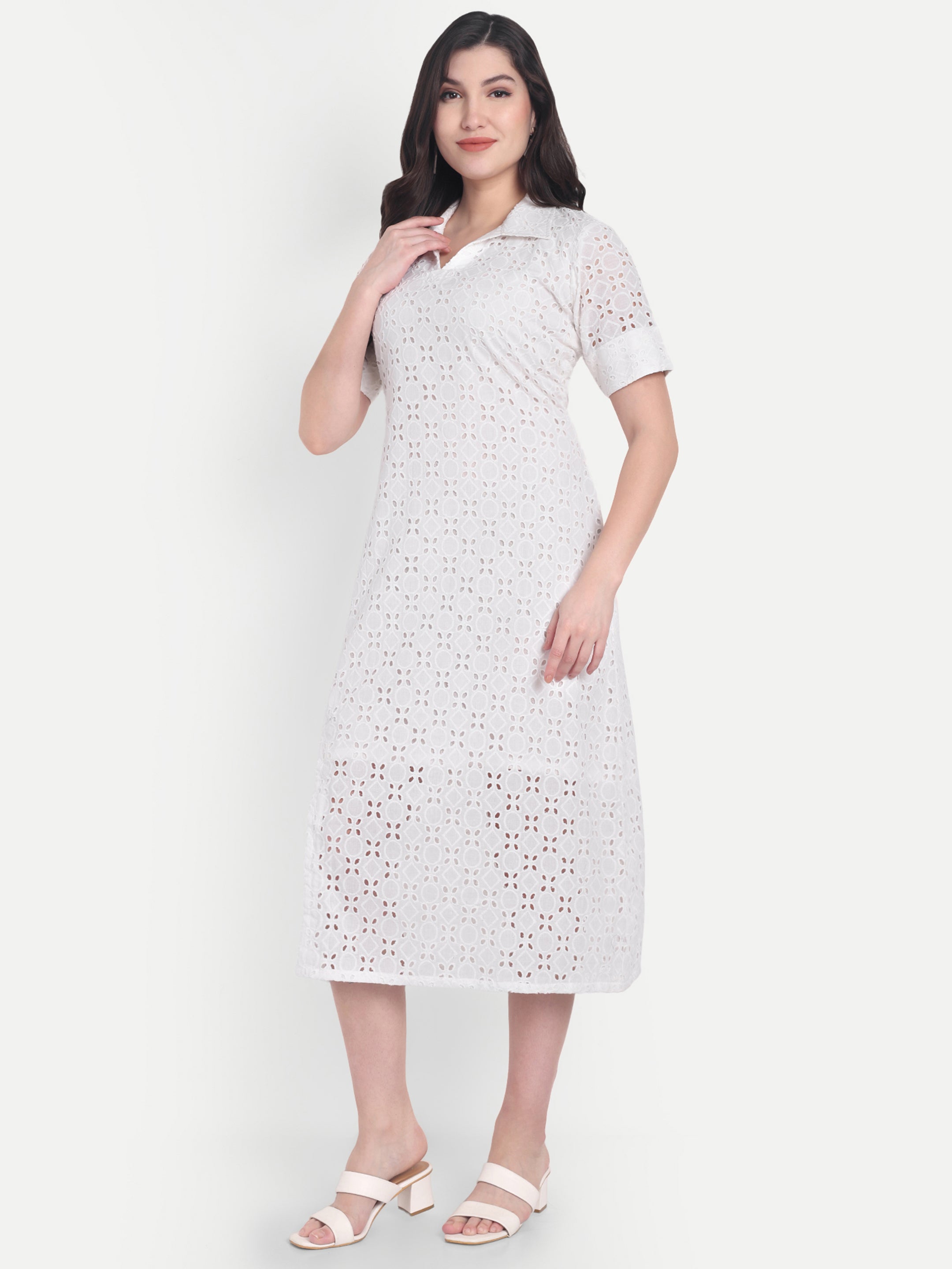 White Schiffili Dress
