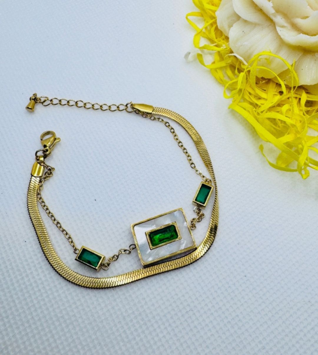 Emerald Charm Bracelet