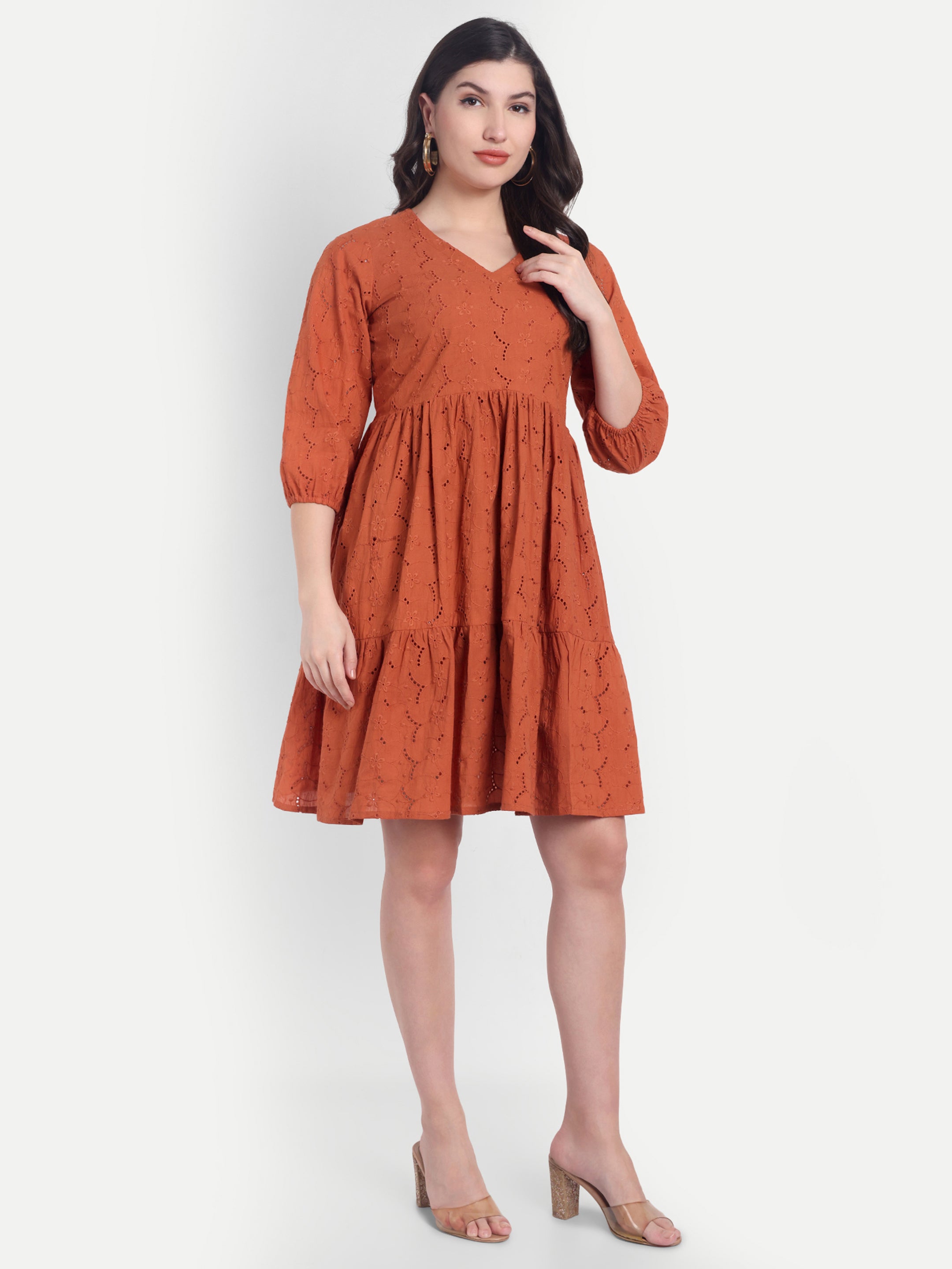 Schiffli Yoke Dress