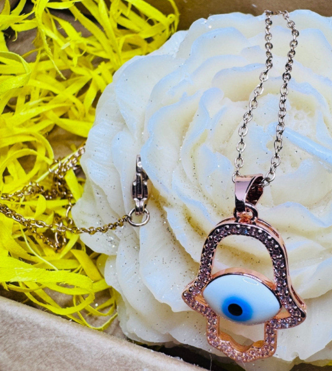 Evil Eye Hand Shape Chain Pendant