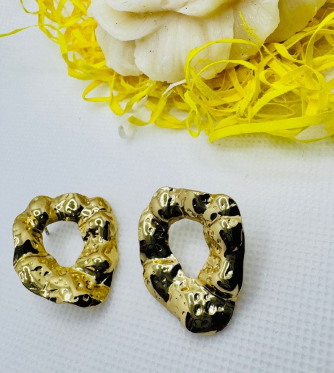 Hallow Pleated Pattern earrings