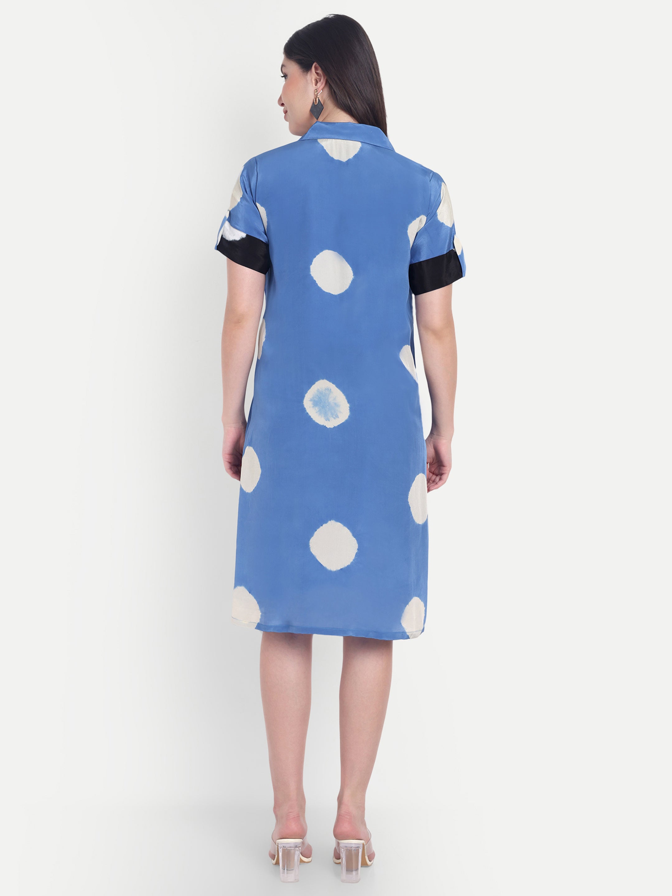 Polka Diva Dress-Blue