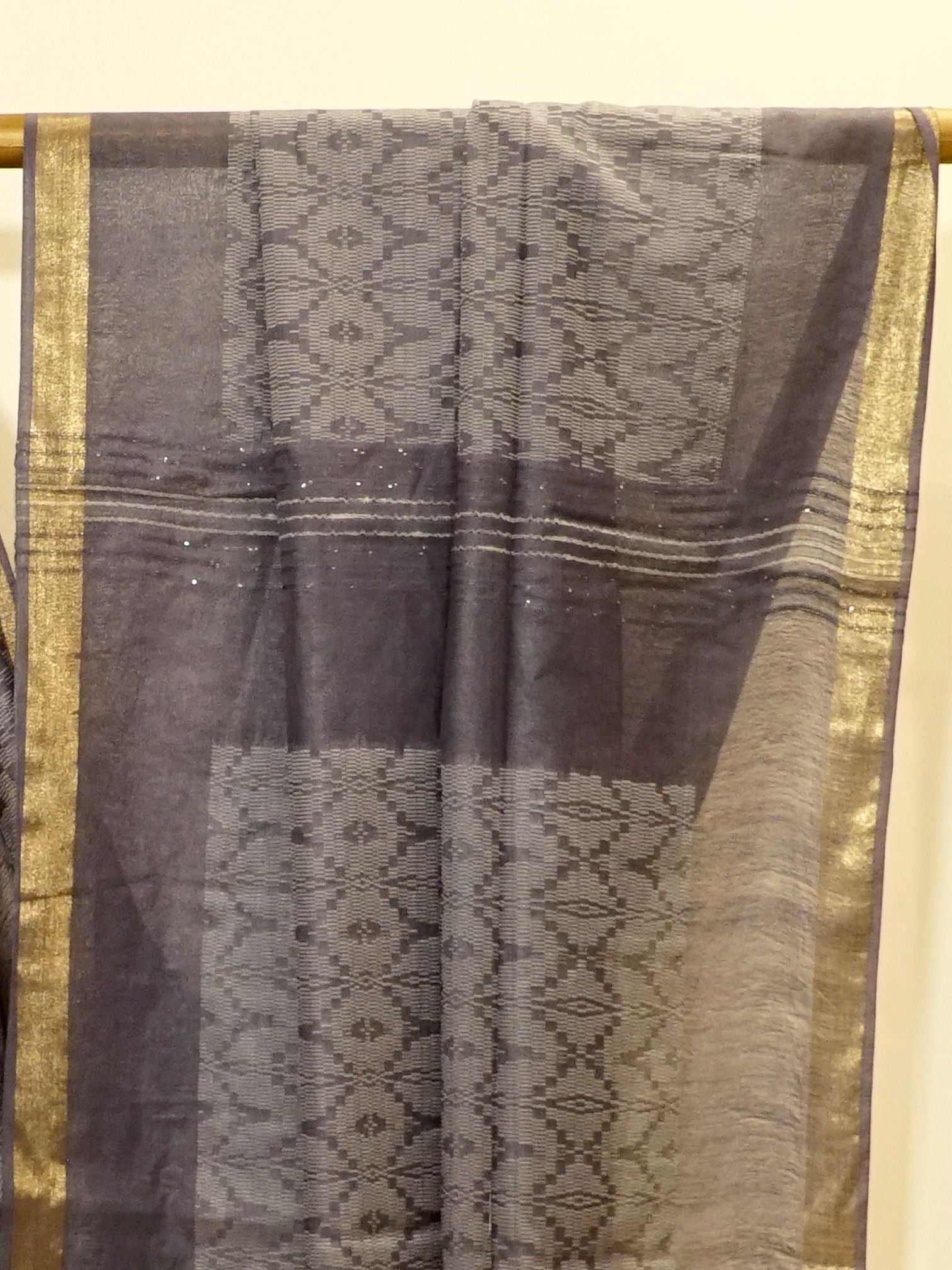 Grey & Gold fusion Saree