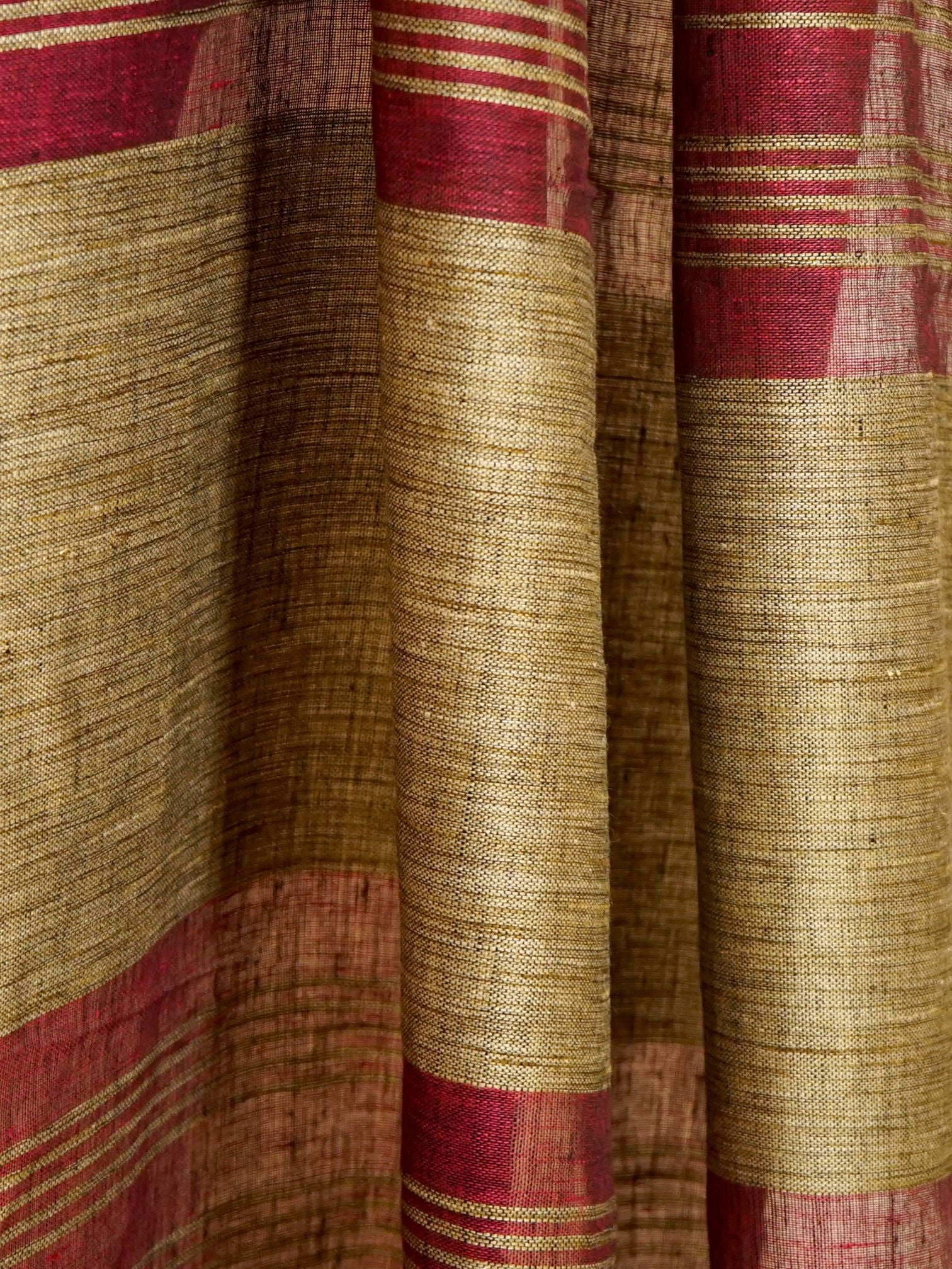Linen Luxe Red Saree
