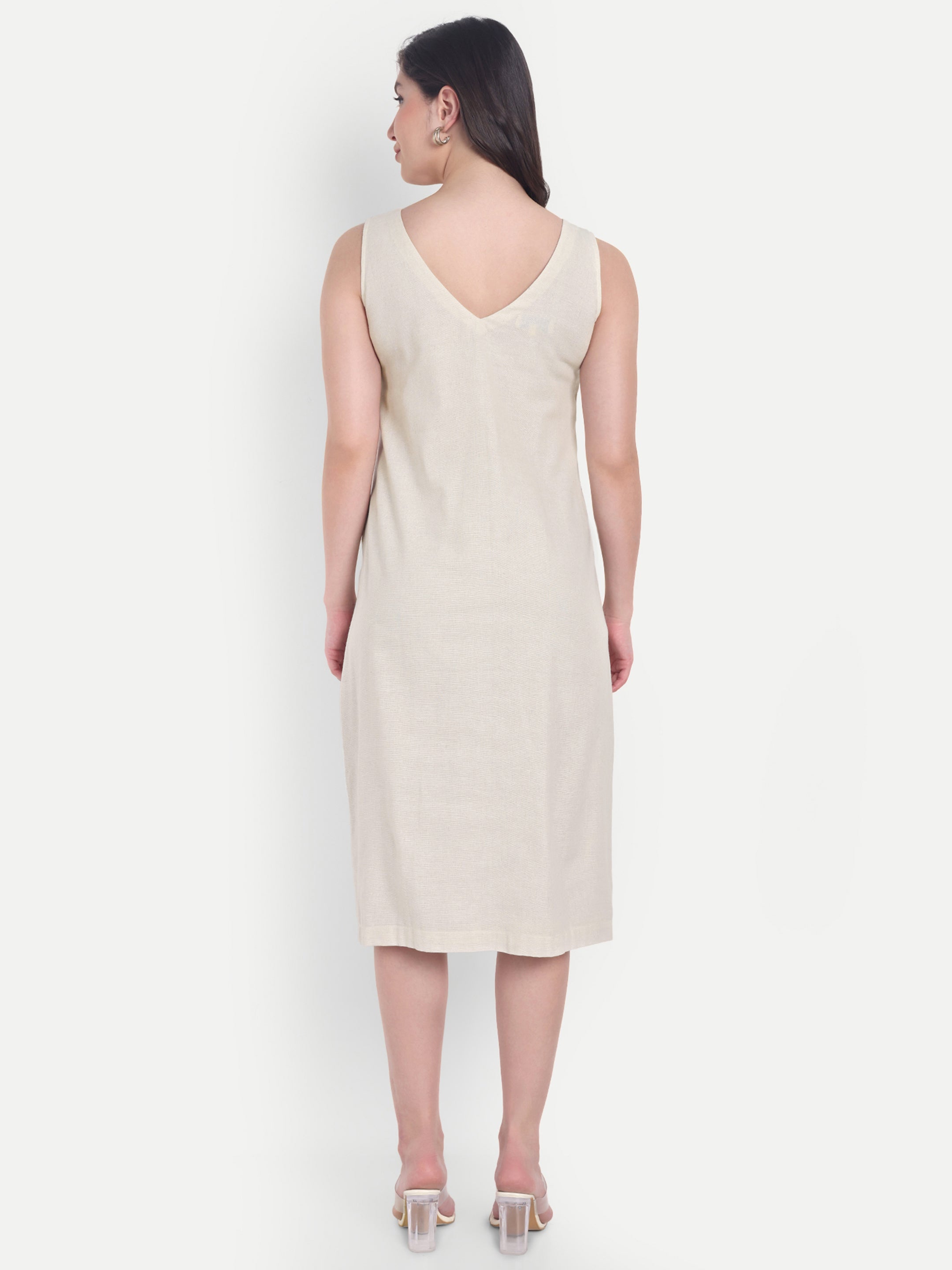 Khadi Cotton-Off White Dress