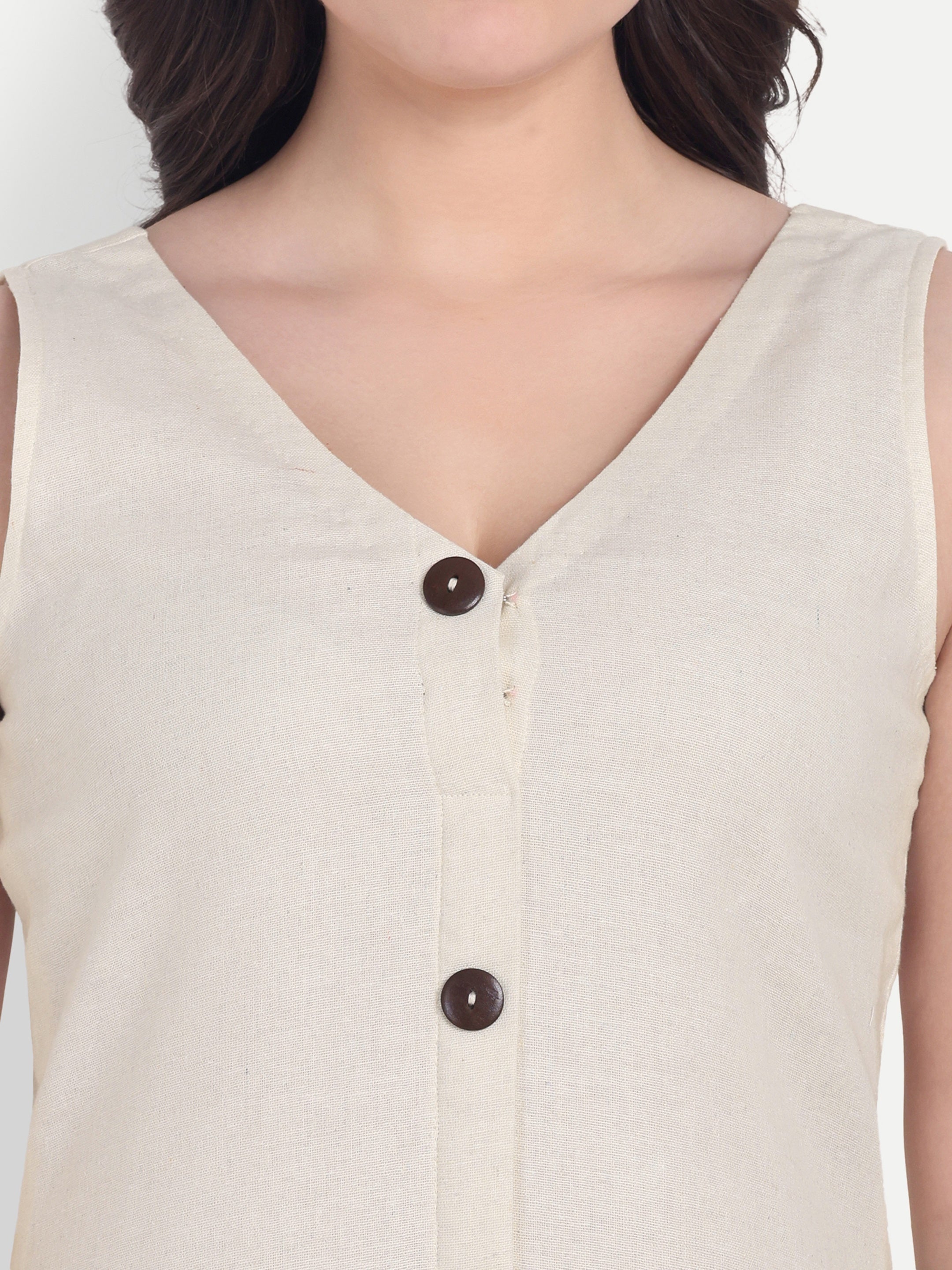 Khadi Cotton-Off White Dress