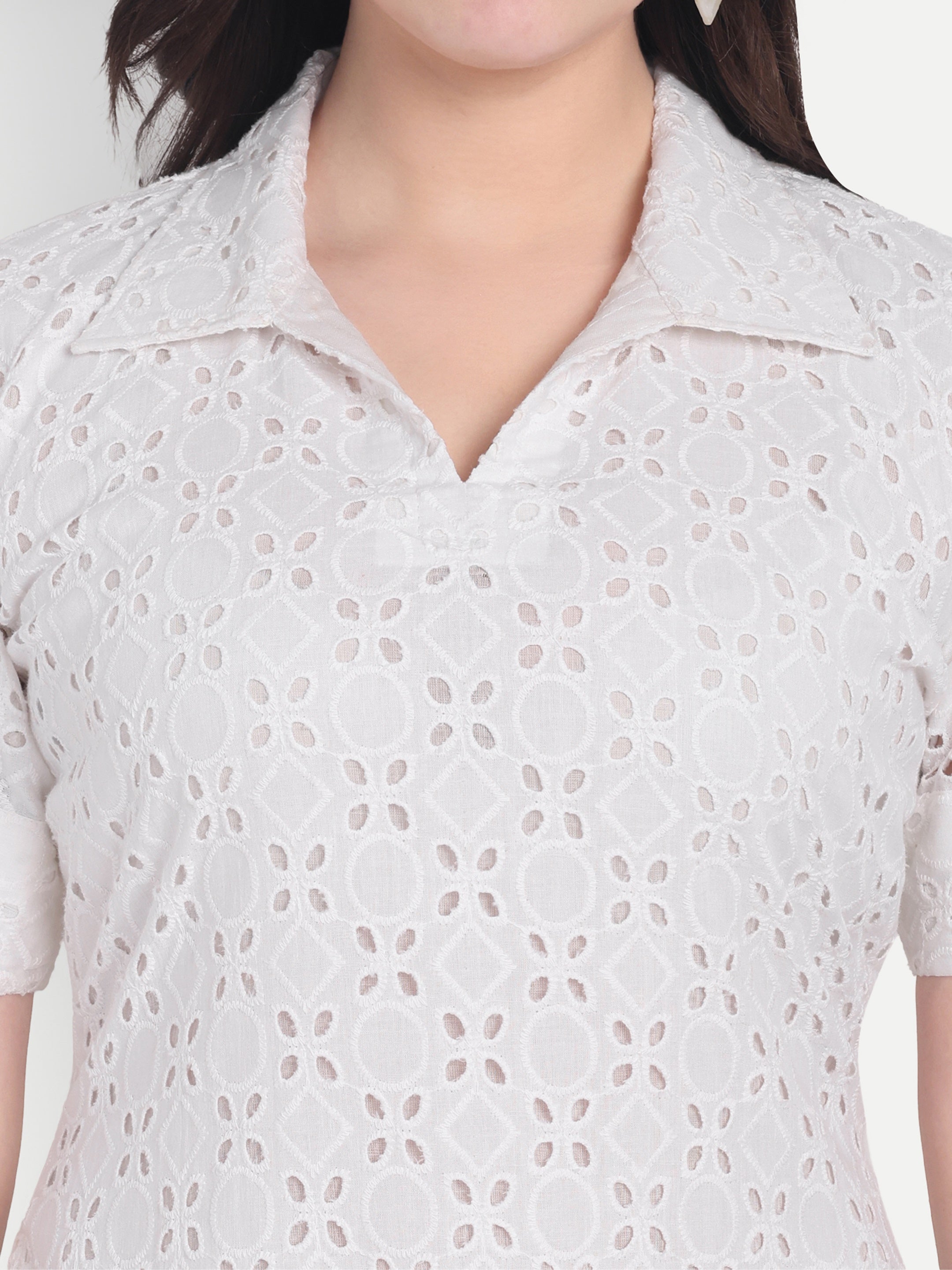 White Schiffili Dress