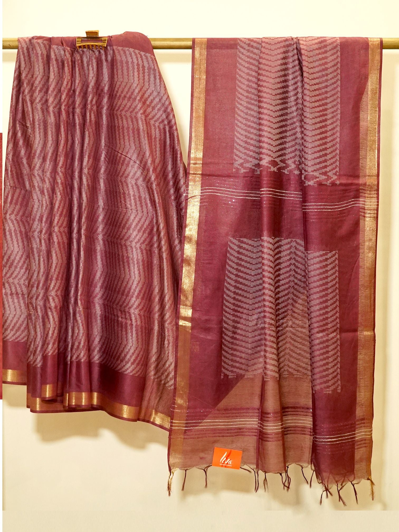 Golden Crimson Saree