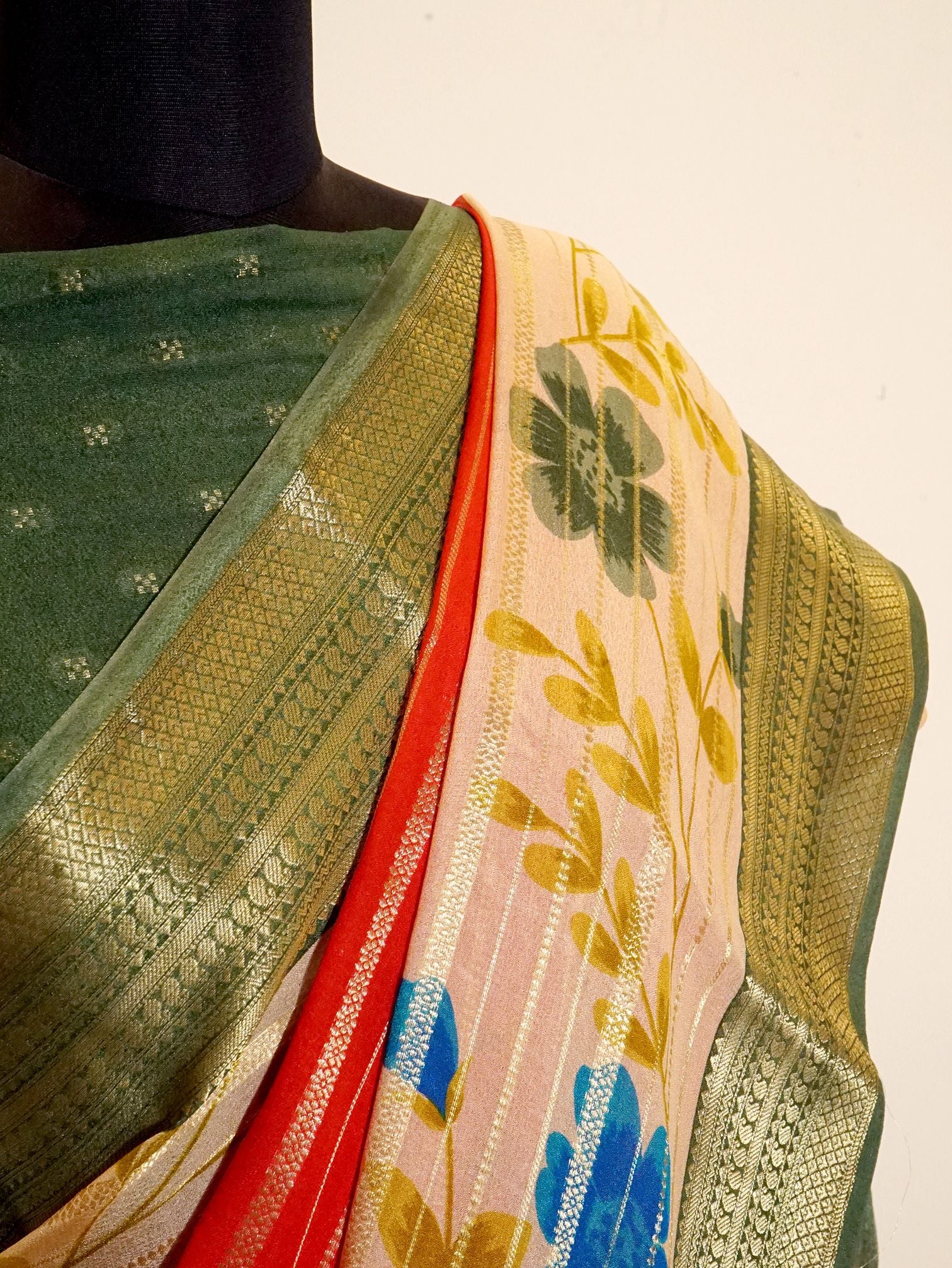 Crimson Floral Saree