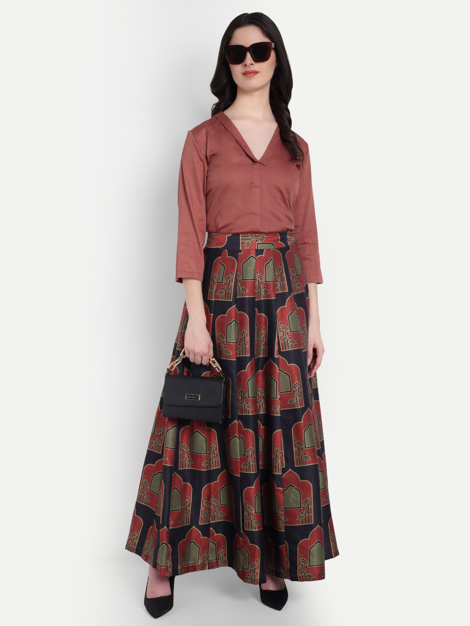 Indie Chic Skirt Top Brown