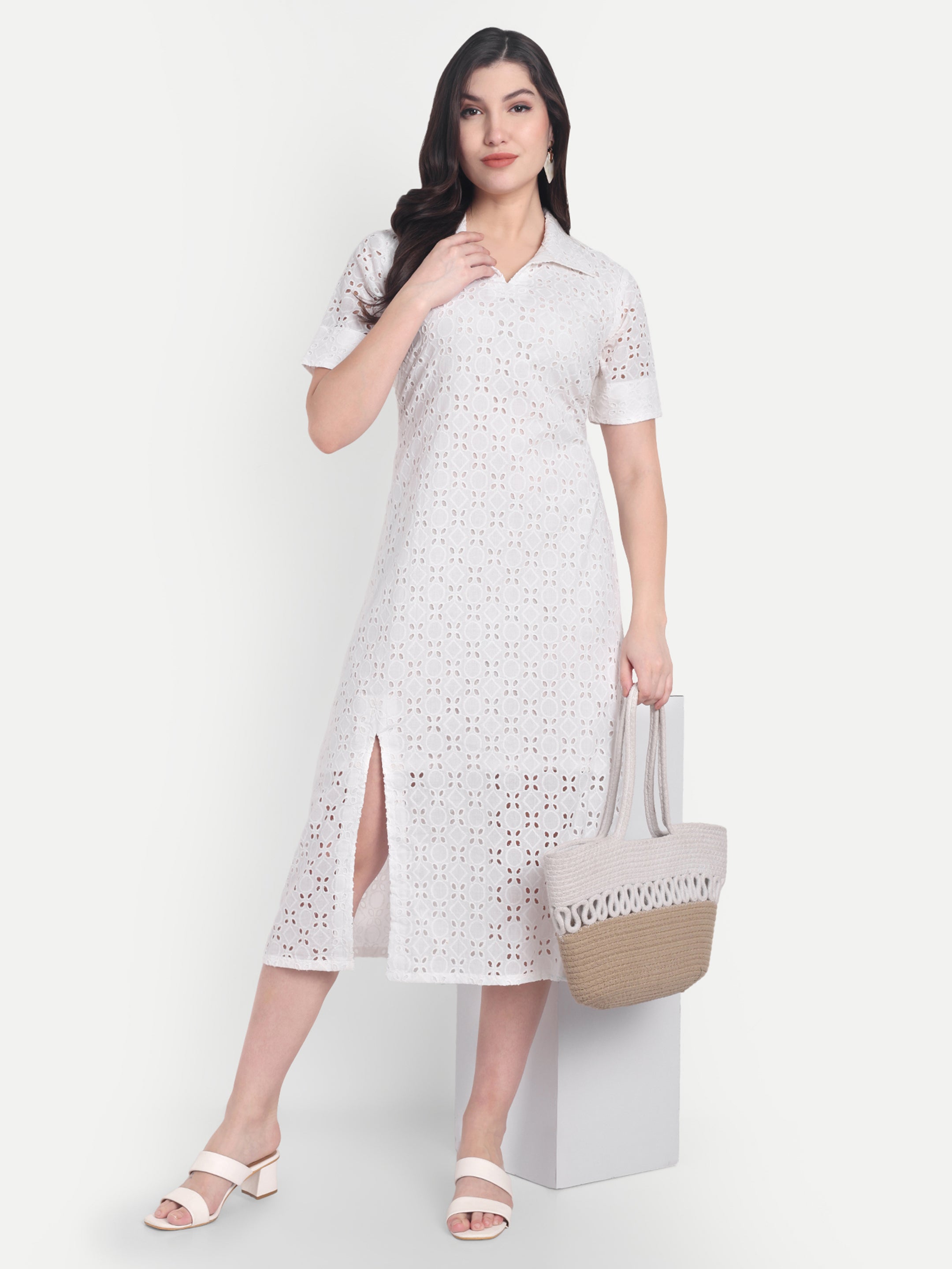 White Schiffili Dress