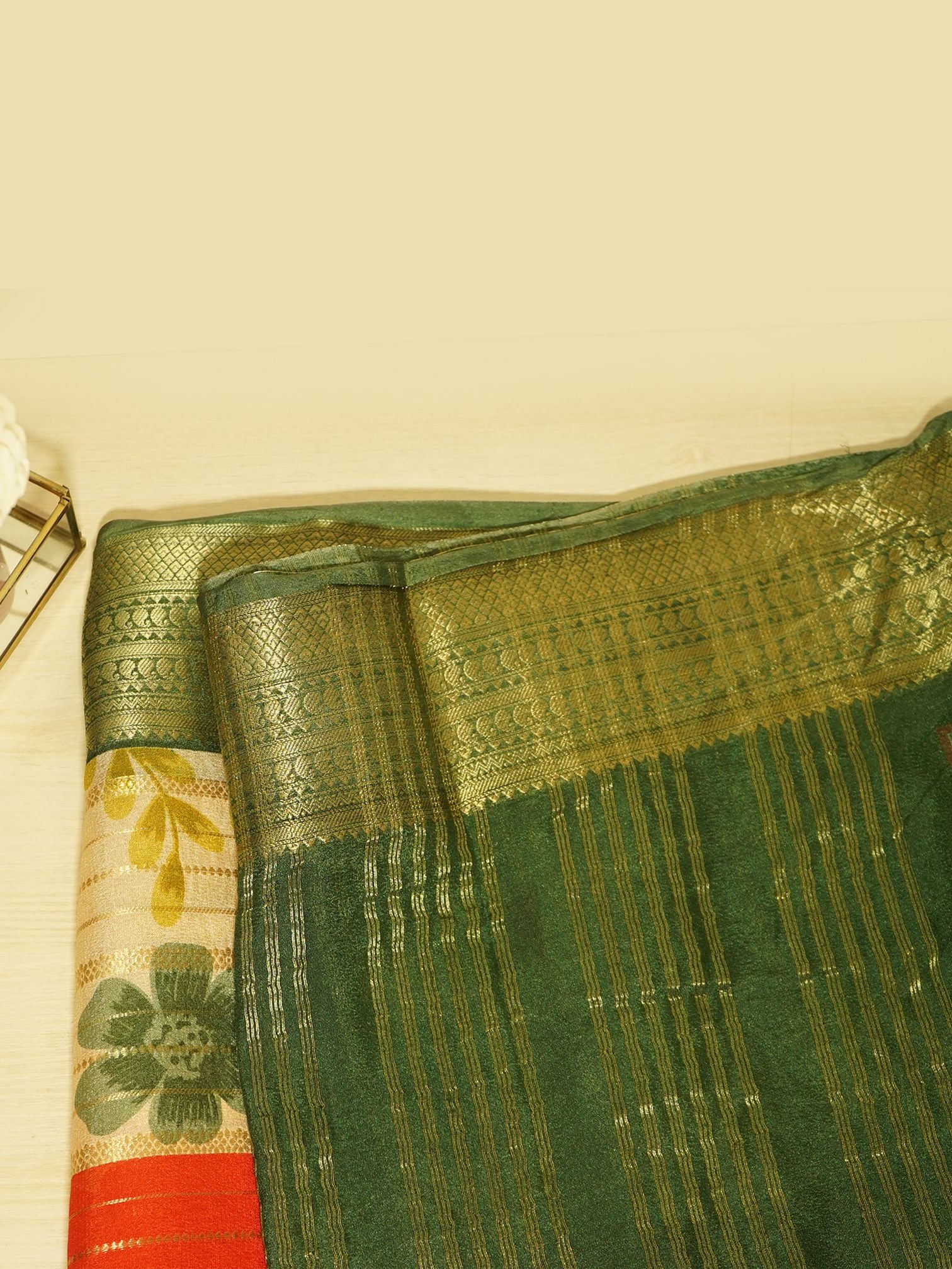 Crimson Floral Saree