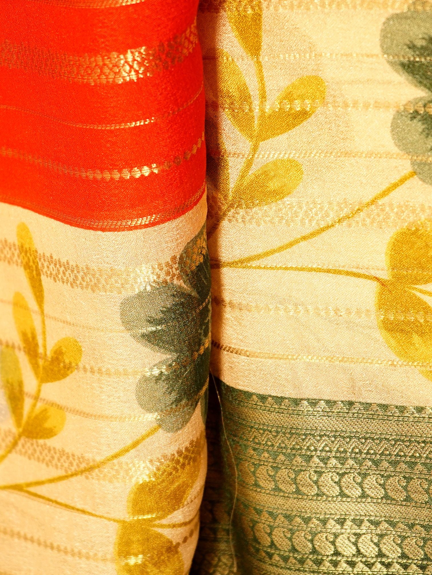 Crimson Floral Saree