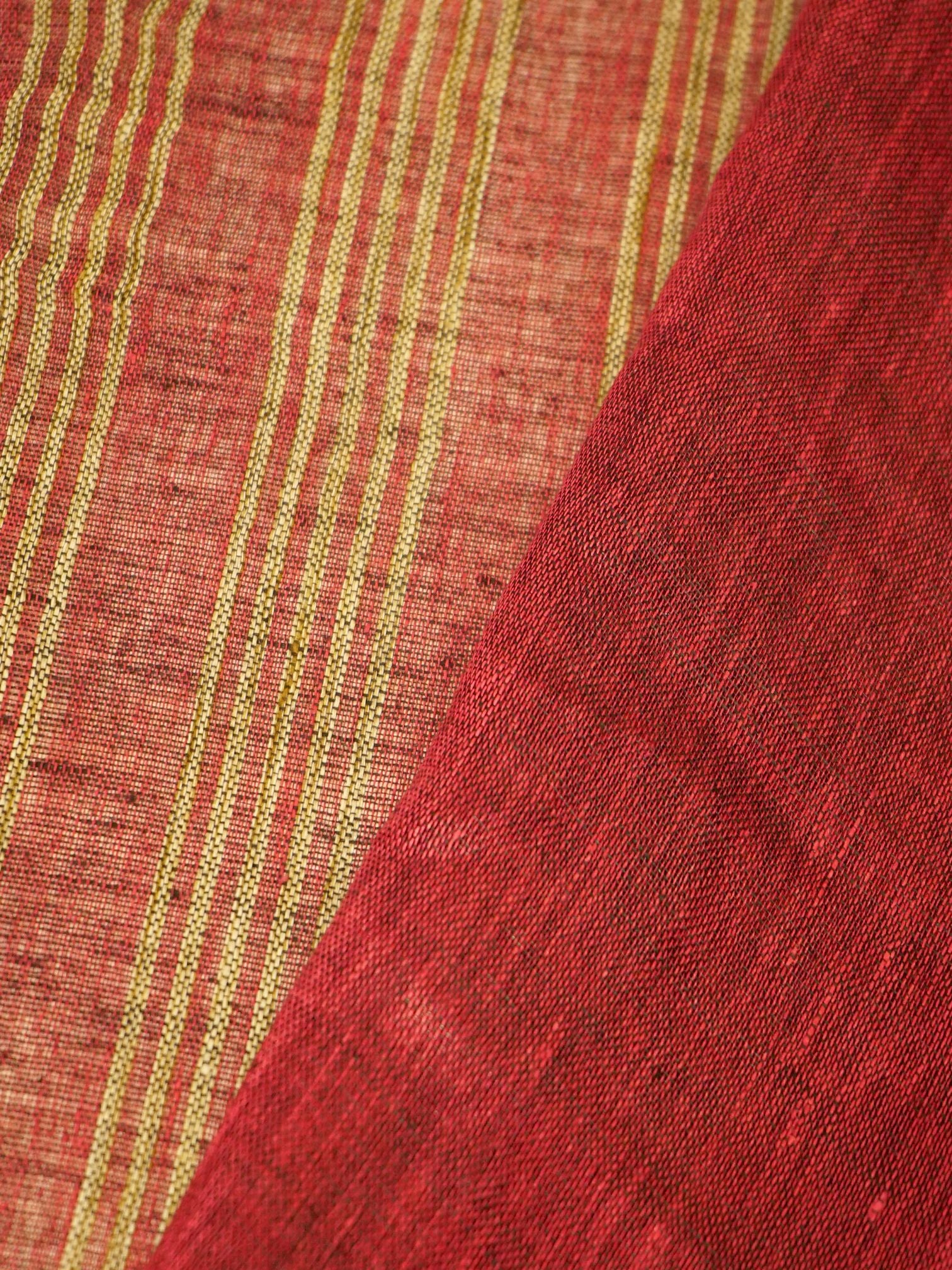 Linen Luxe Red Saree